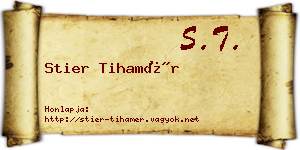Stier Tihamér névjegykártya